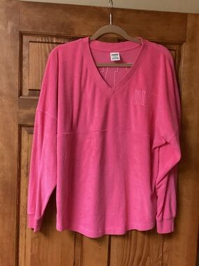 PINK Victoria’s Secret  Varsity Beach Terry Cloth Sweatshirt